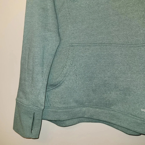 Wolverine Womens Medium Sage Green Heather Hoodie with thumb holes high neckline - Picture 3 of 6